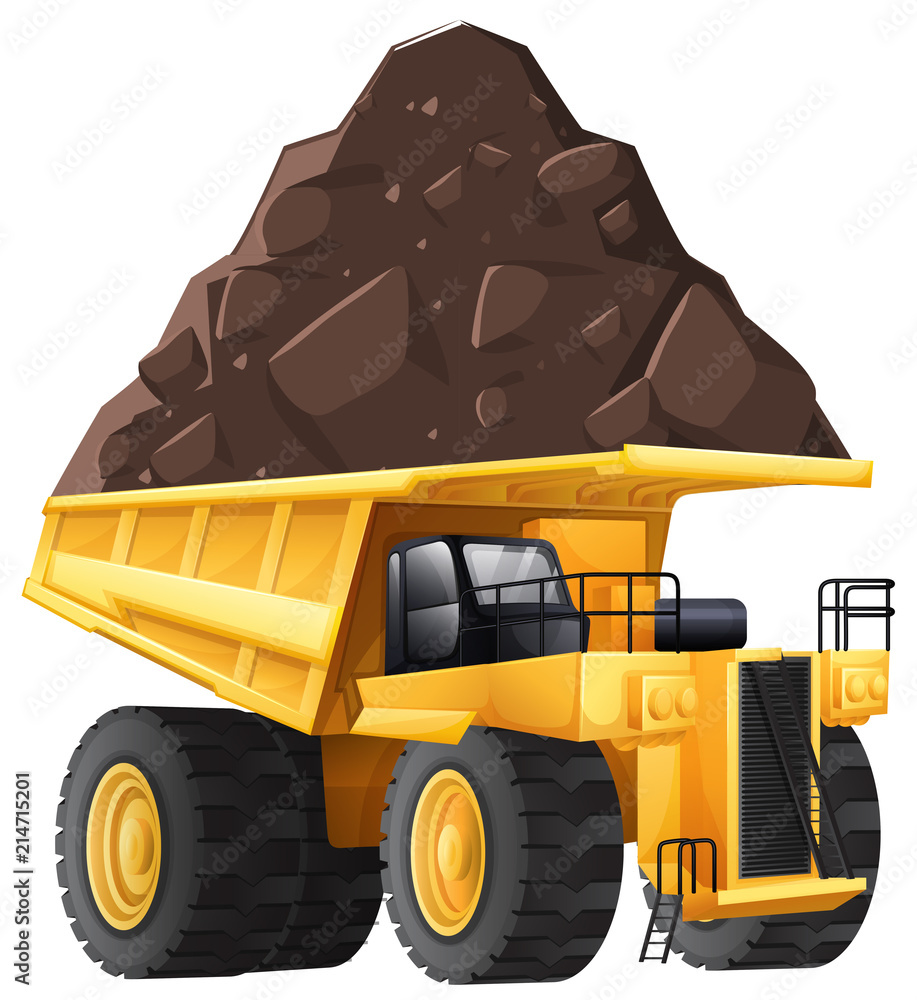 Dumper Truck on White Background