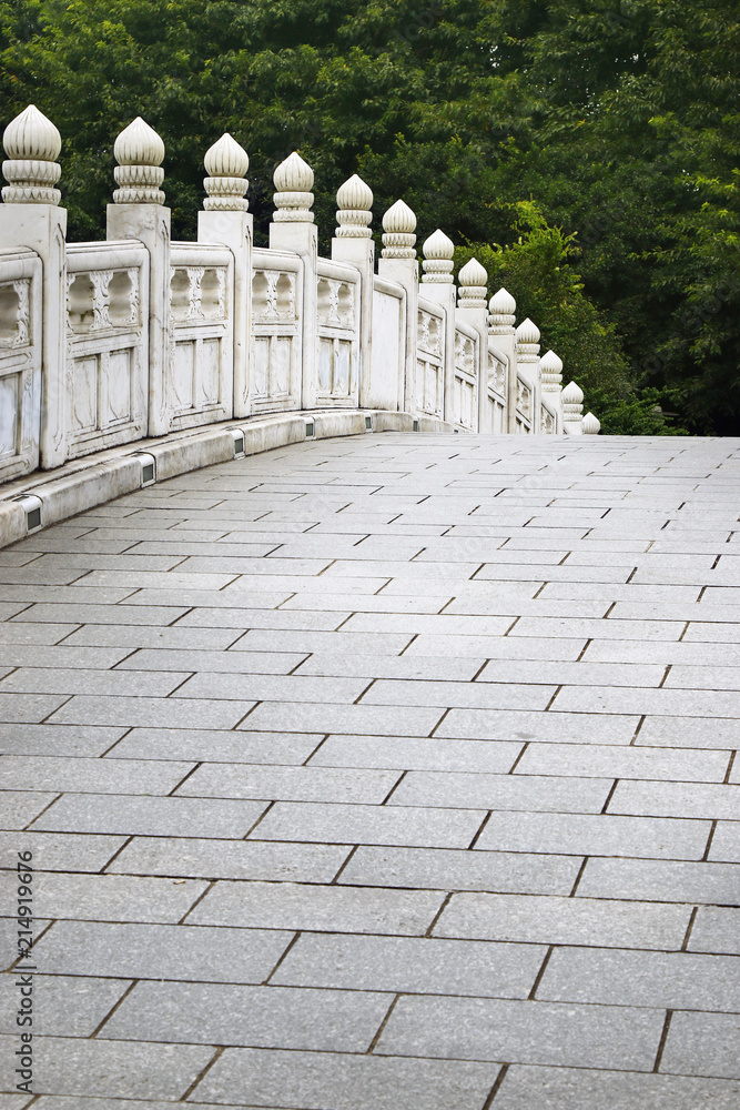 old chinese bridge in stone ,in the city of Guilin,China