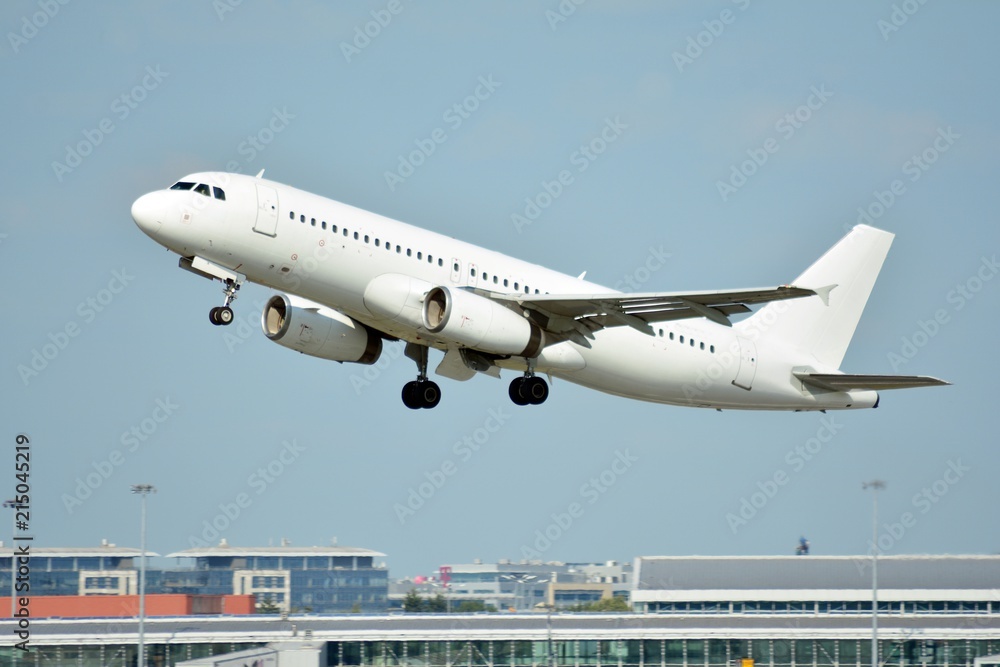 Plane on blue sky