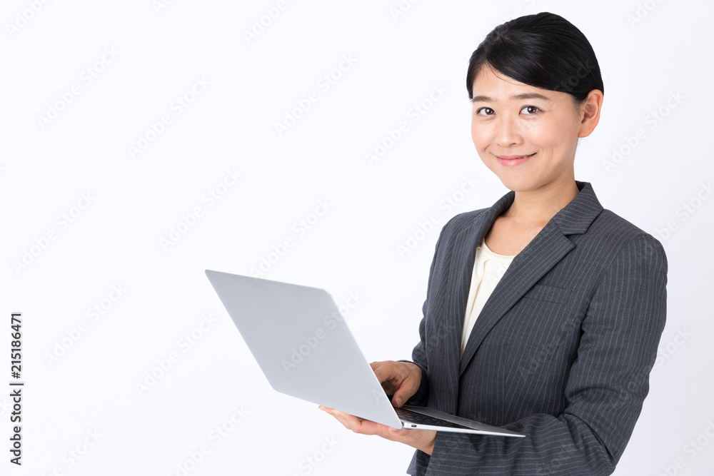 portrait of asian businesswoman isolated on white background