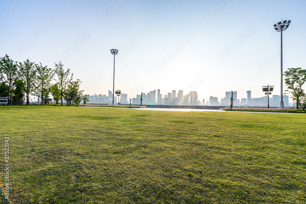 city skyline in hangzhou china