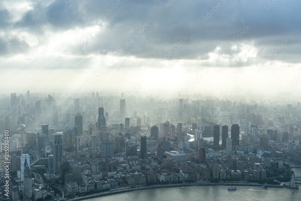 city skyline in shanghai china