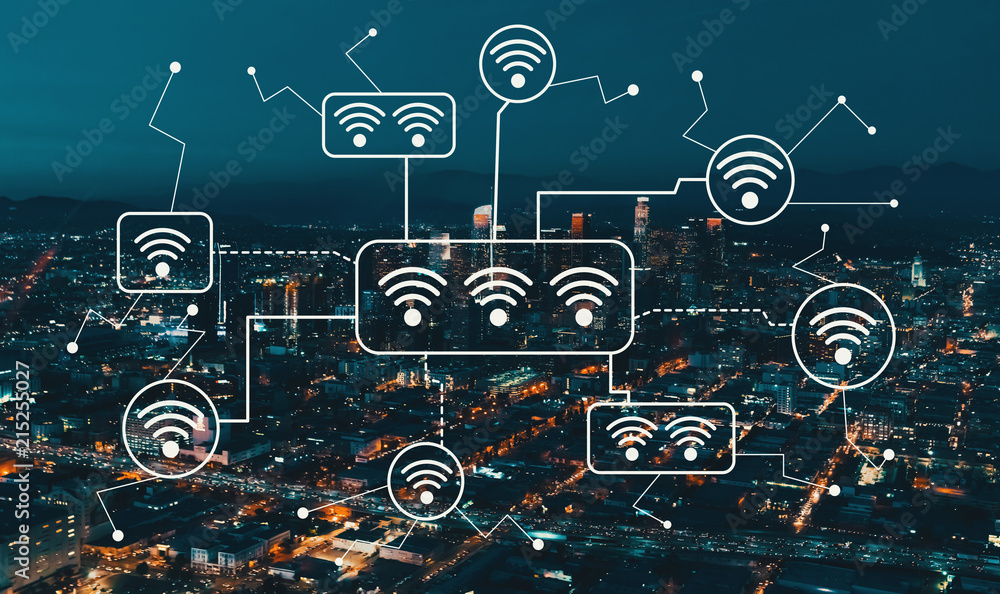 洛杉矶市中心夜间WiFi