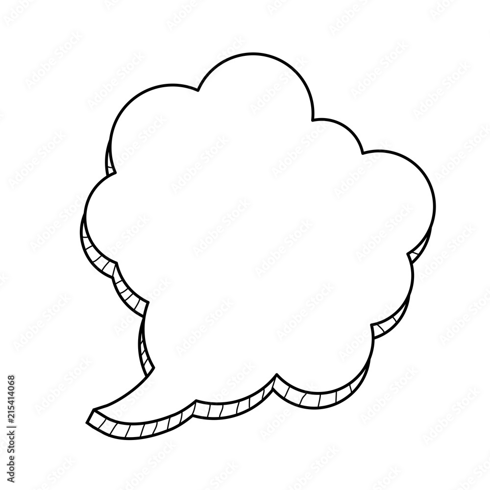 Hand drawn speech bubbles isolated on white icon