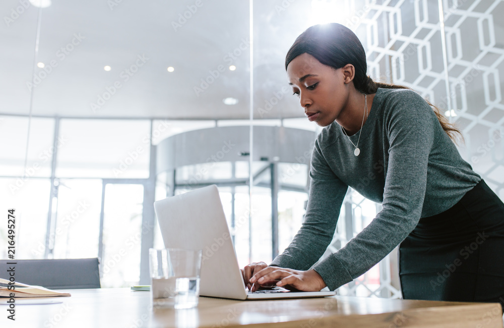 Female preparing a business proposal for meeting