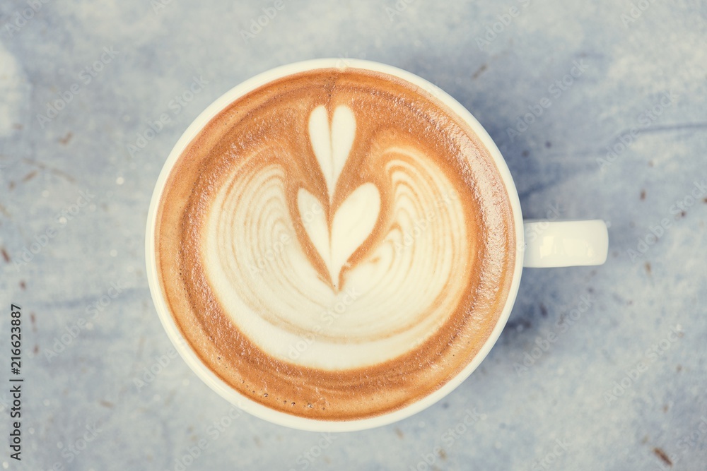 Aerial view of latte art