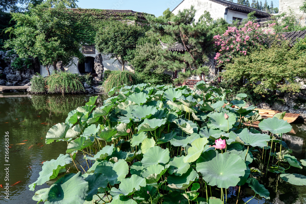 Suzhou garden ancient building landscape