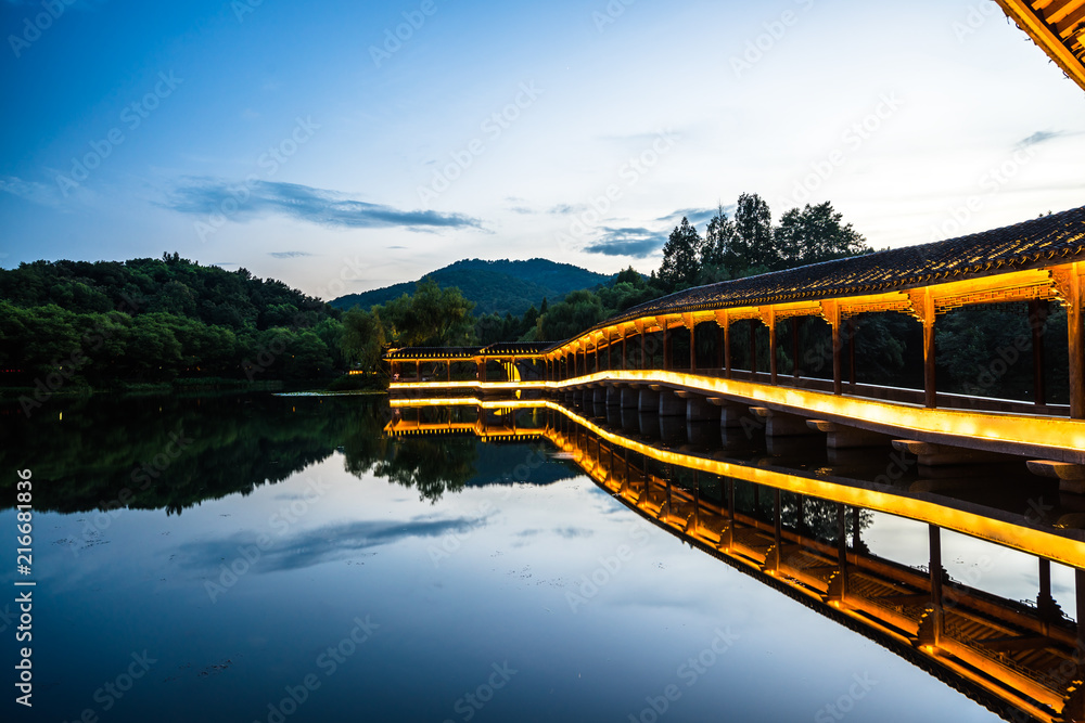 landscape of yuhao bay in west lake hangzhou china