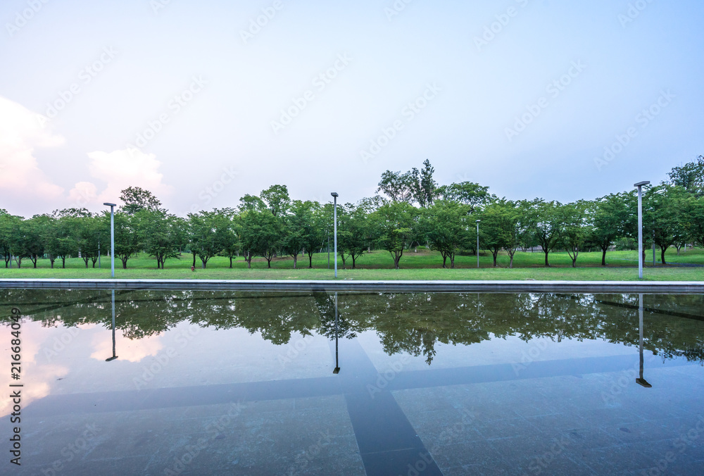 城市天际线，城市绿地