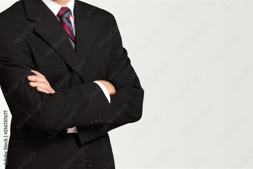 Confident business man wearing elegant suit