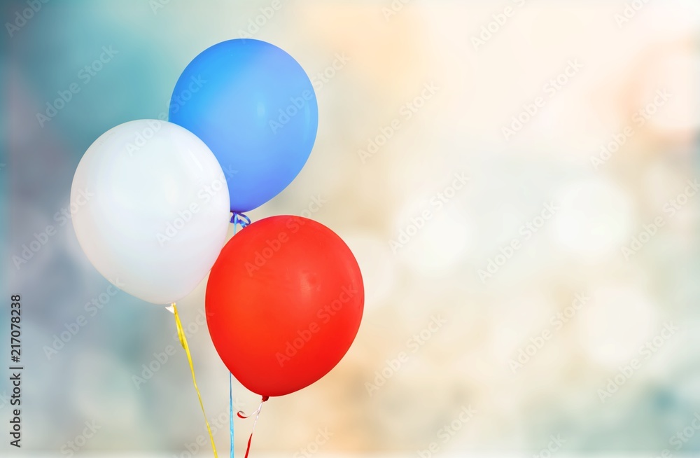 Colorful balloons with happy celebration party background