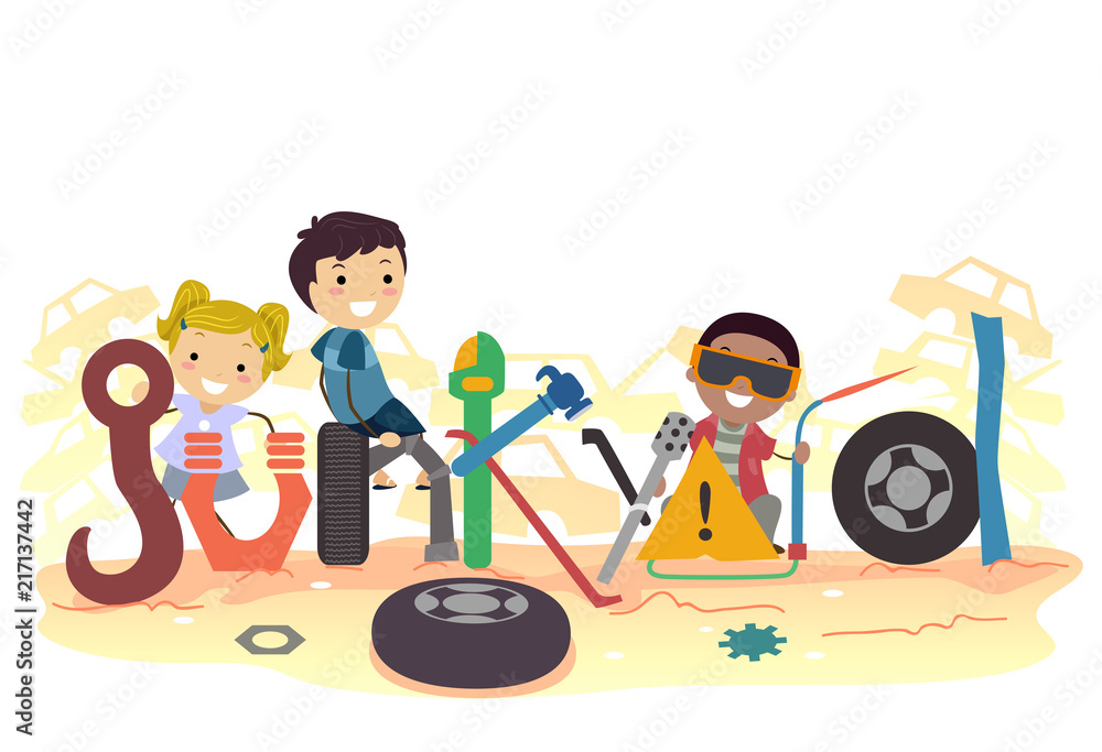 Stickman Kids Junkyard字母插图