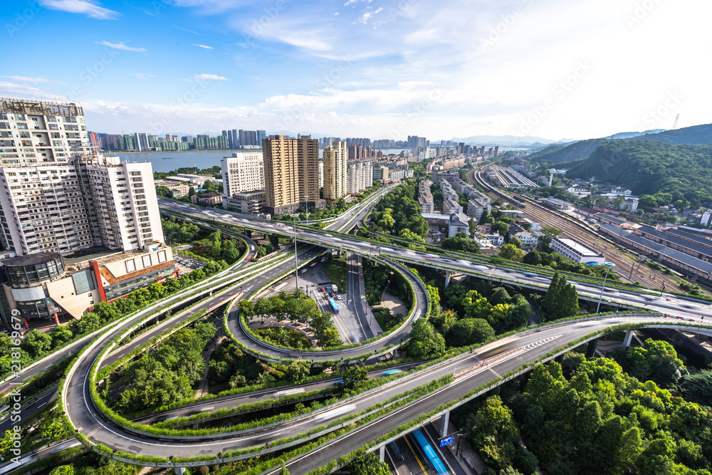 城市天际线全景