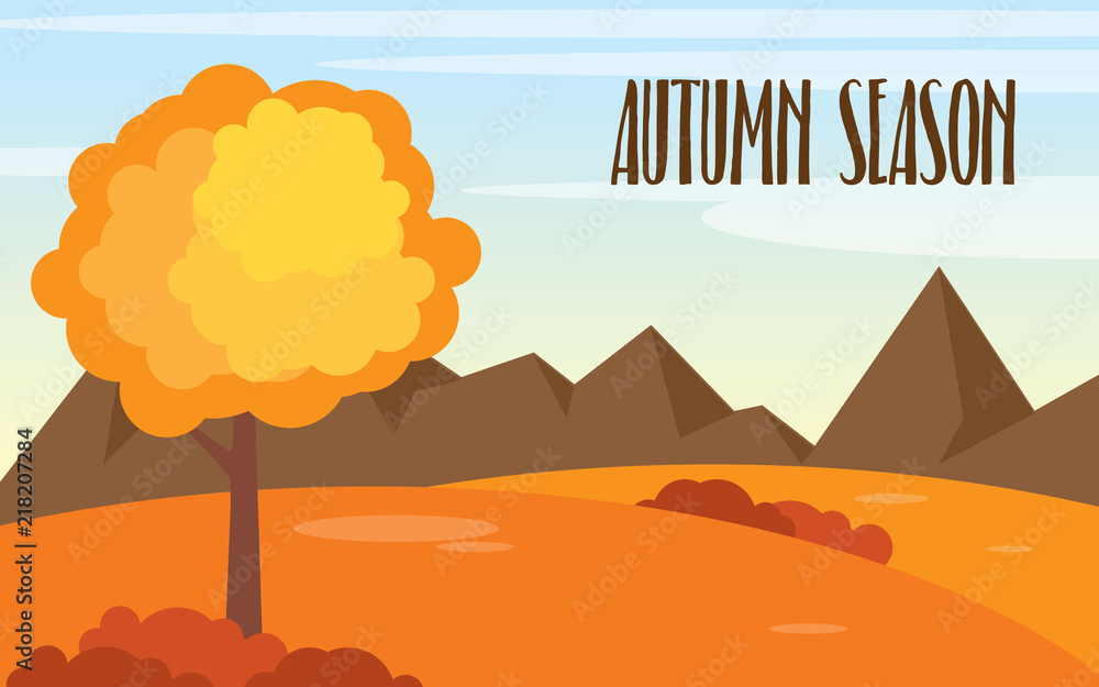 Vector autum景观背景模板