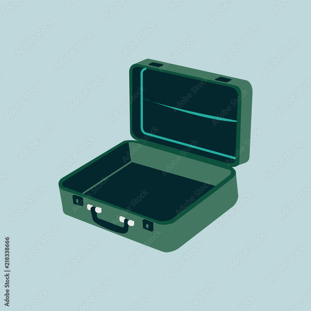 Isolated green business briefcase illustration