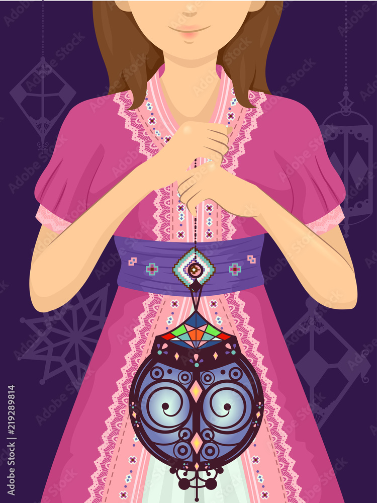 Girl Moroccan Lantern Illustration