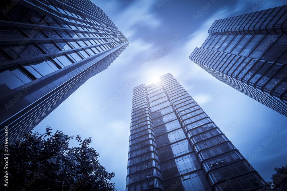 Architectural landscape of commercial building in central town