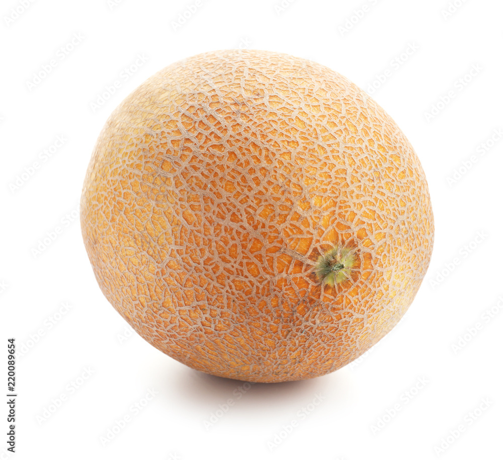 Ripe melon on white background