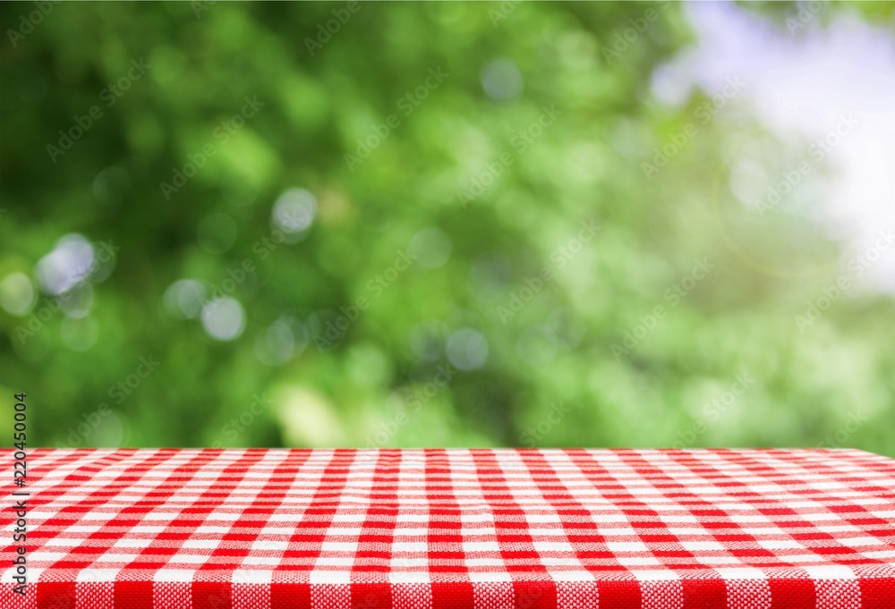 Checkered napkin on background