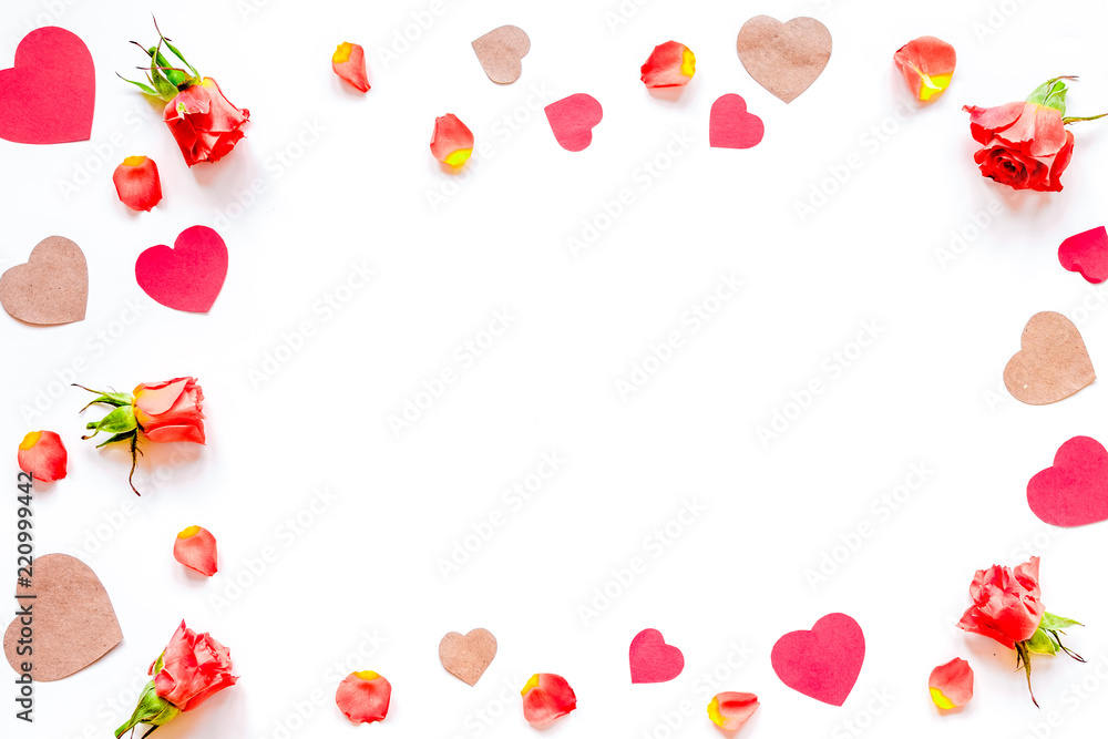 concept of Valentines Day with heart background mock up