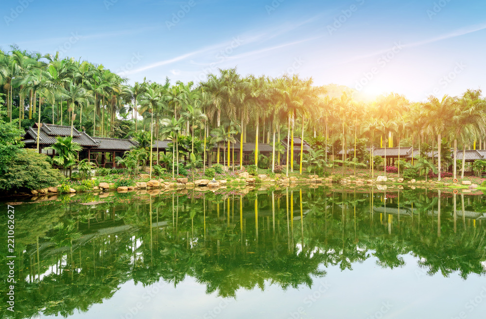 Lakeside ancient buildings