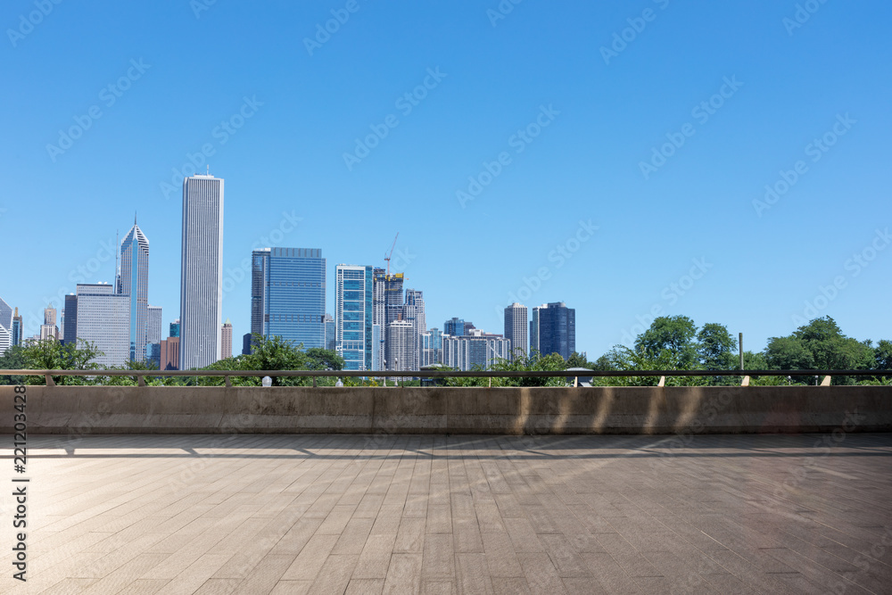 芝加哥现代城市景观的空地