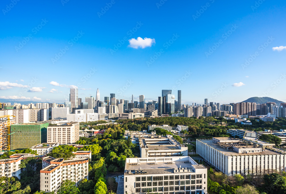 中国深圳全景城市天际线