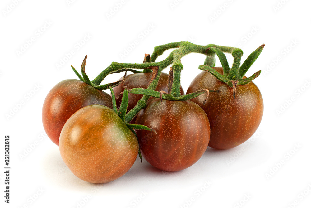 Brown cherry ripe tomatoes isolated