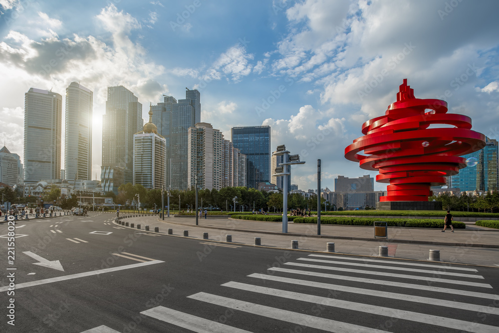 青岛现代城市建筑景观……