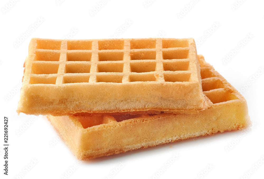 waffles on a white background