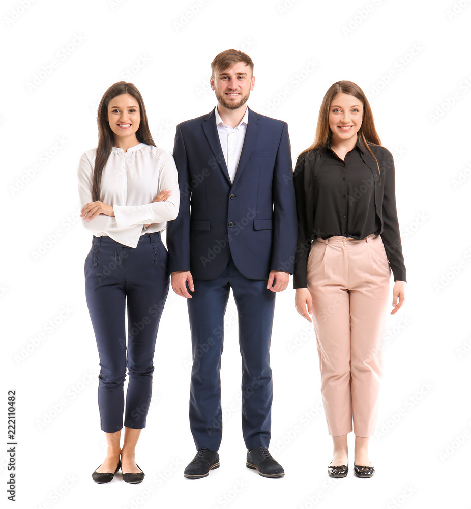 Group of business people on white background