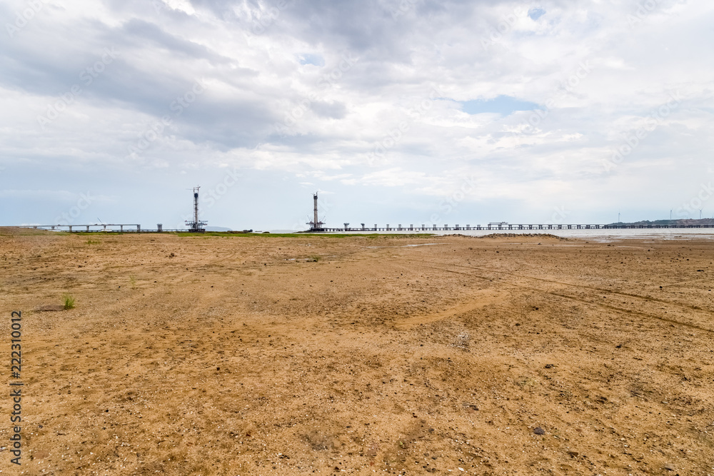 bridge construction with sand