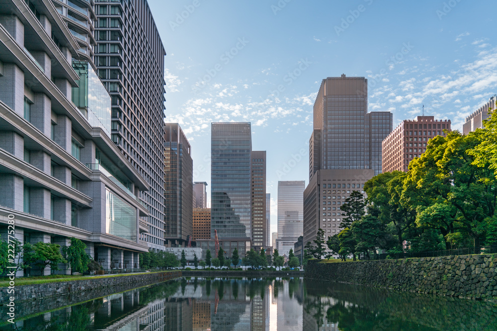 东京市中心的写字楼和摩天大楼