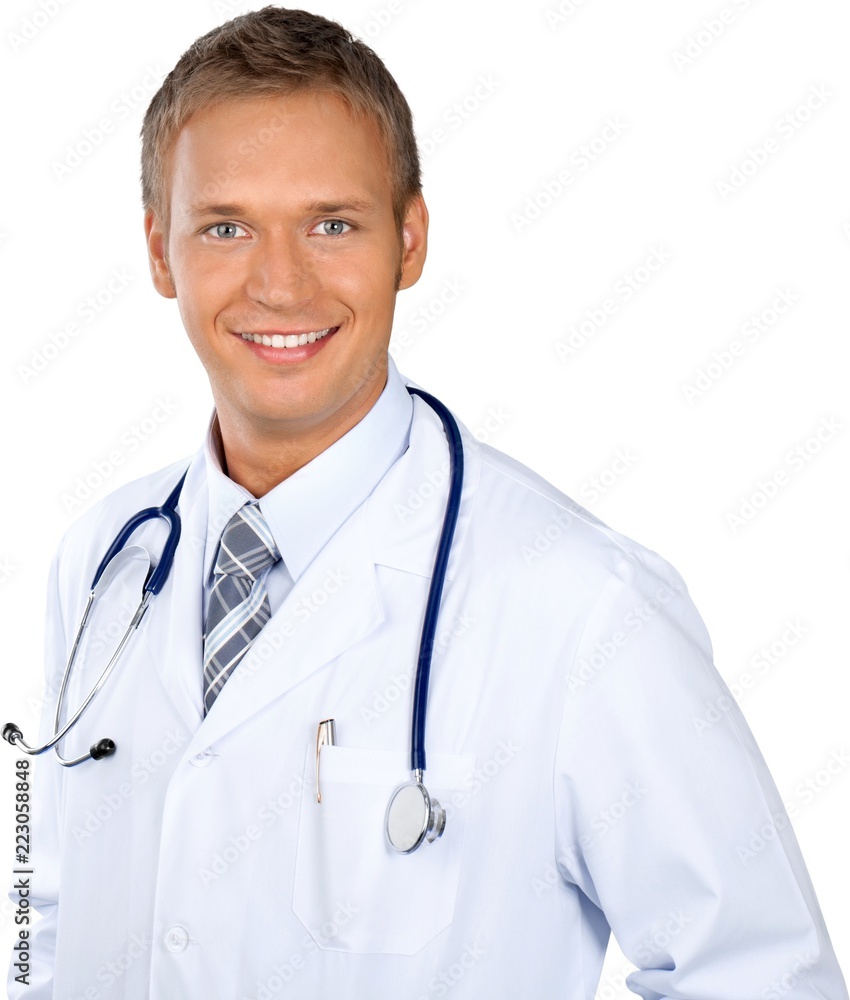 Young male physician standing