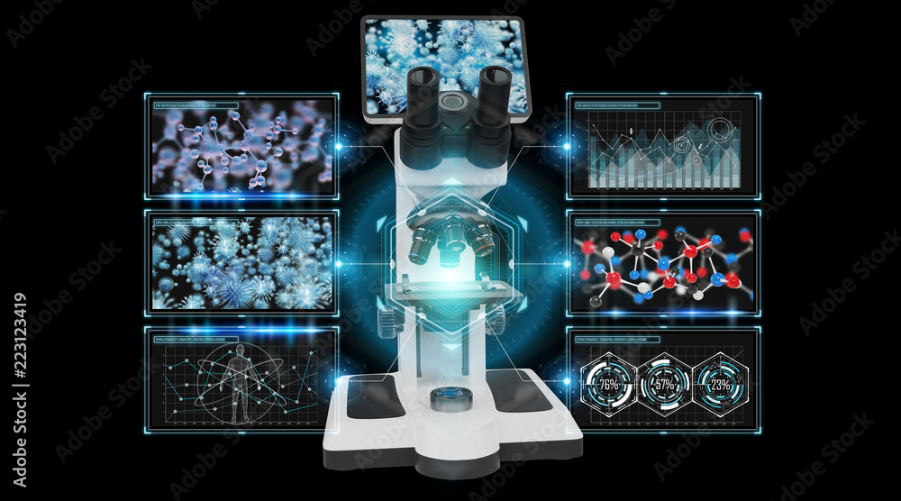 具有屏幕分析3D渲染功能的现代数字显微镜