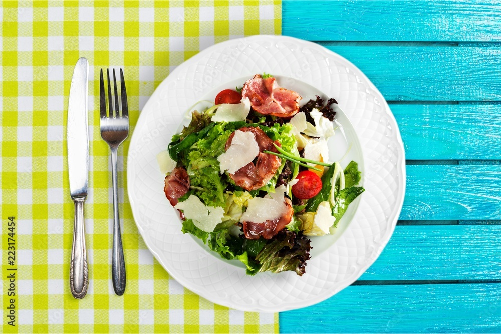 Delicious italian pasta in white plate