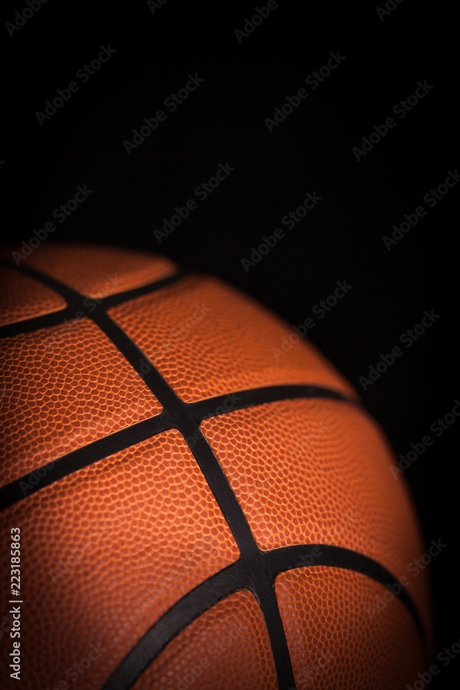 Basket Ball over Black Background