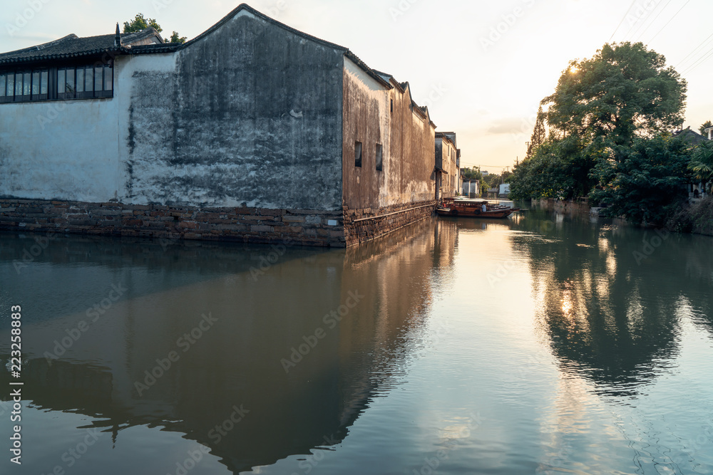 The suzhou ancient houses along the river