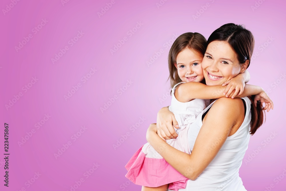 Happy Mother and daughter hugging