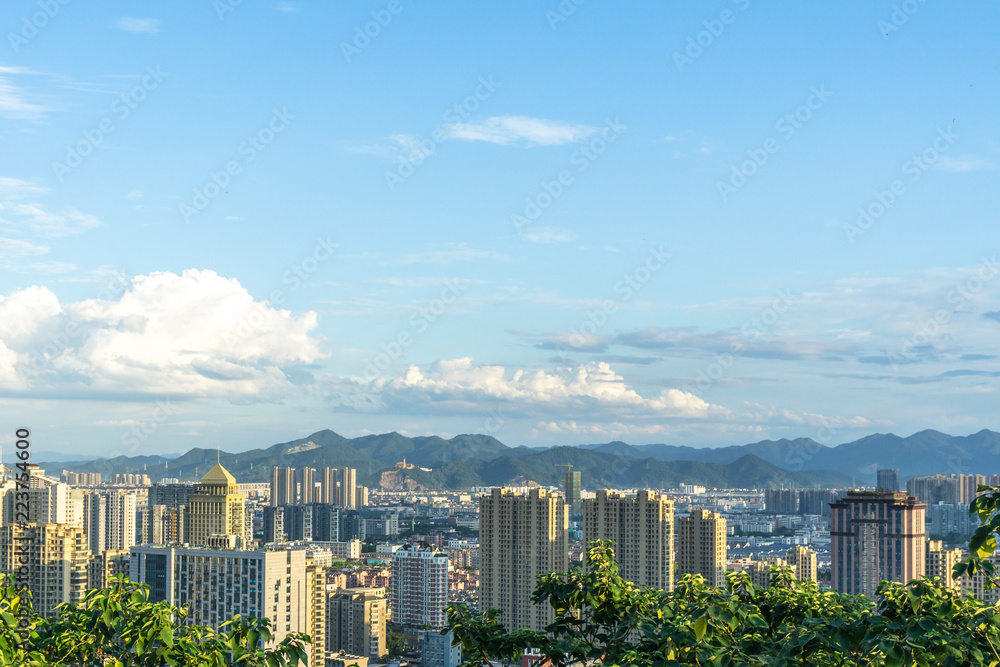 panoramic city skyline in hangzhou china