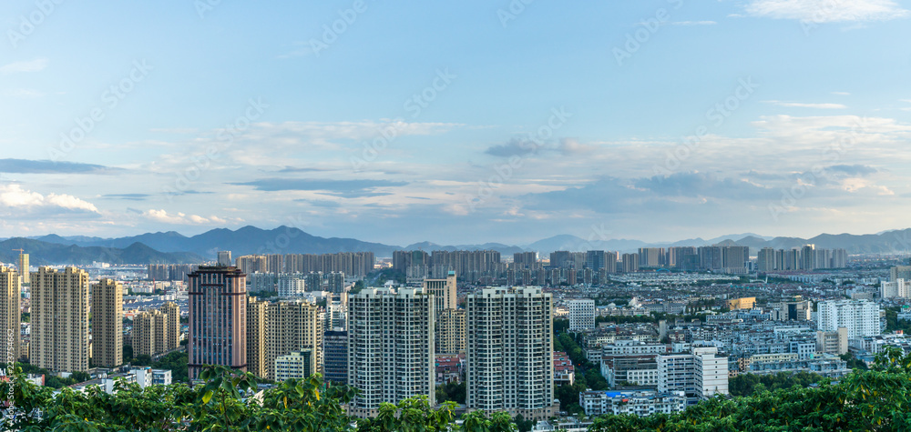 panoramic city skyline in hangzhou china