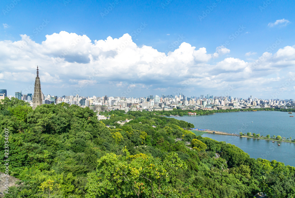 中国杭州西湖全景