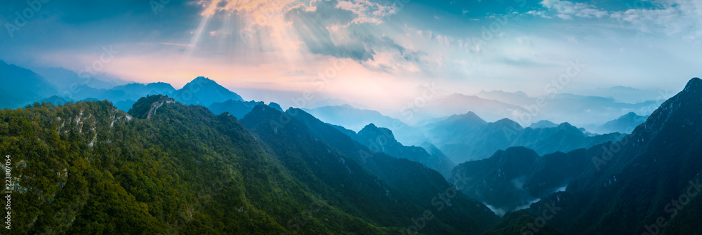 Panoramic mountian in mist