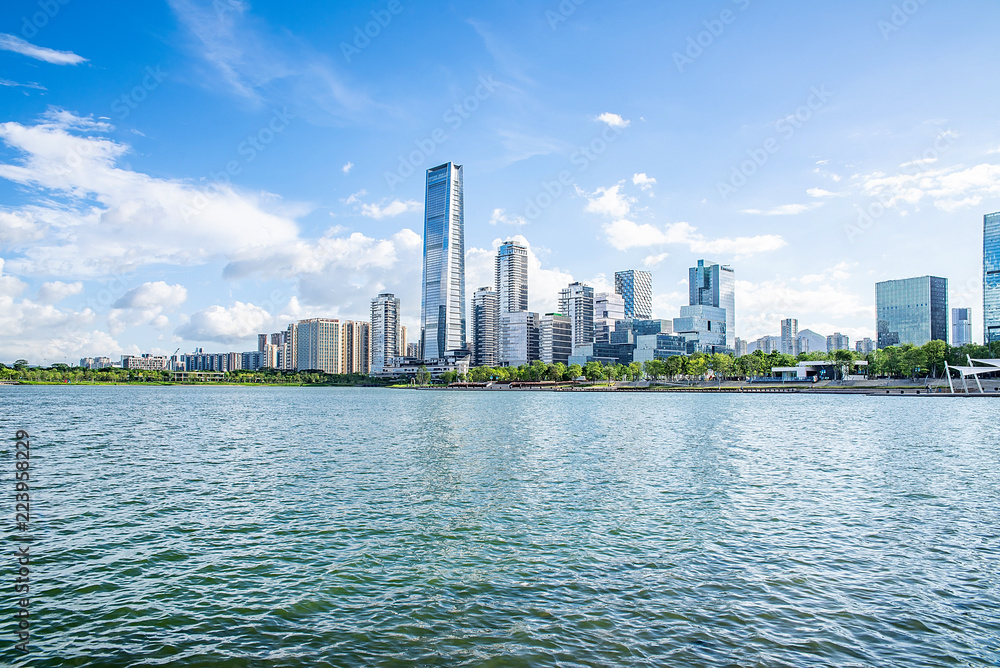 Shenzhen Talent Park and Houhai CBD buildings skyline	