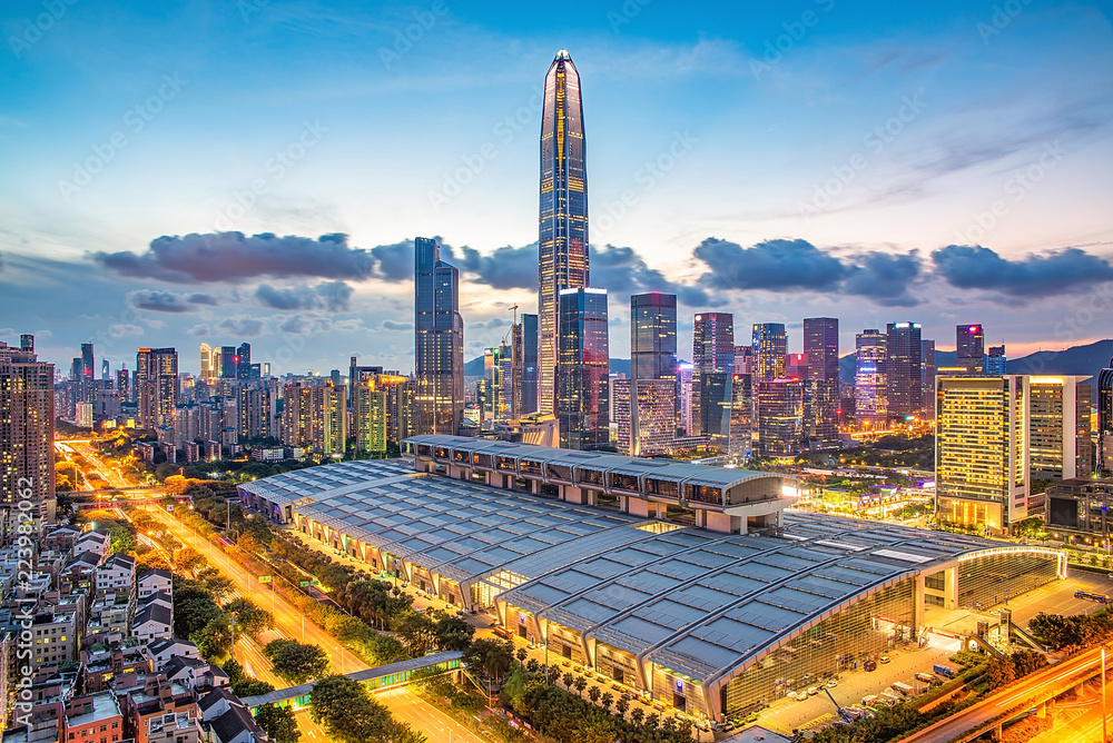 Shenzhen Futian CBD Ping An Financial Center Night Scene