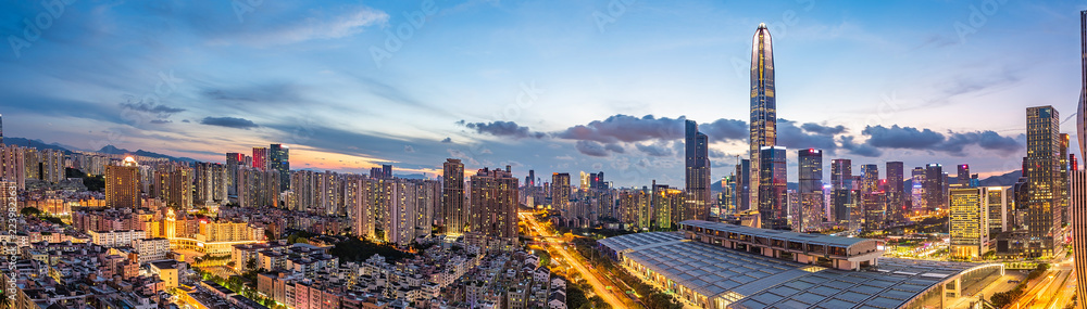 深圳市福田区CBD夜天际线