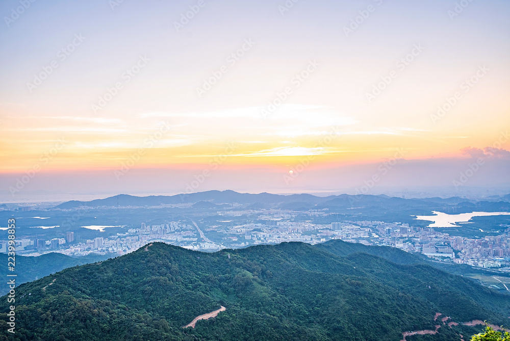 Shenzhen Yangtaishan Forest Park Dusk scenery