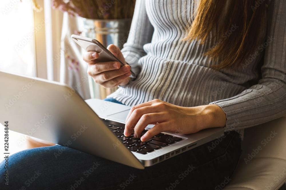 businesswoman hand using smart phone,tablet payments and holding credit card online shopping,omni ch