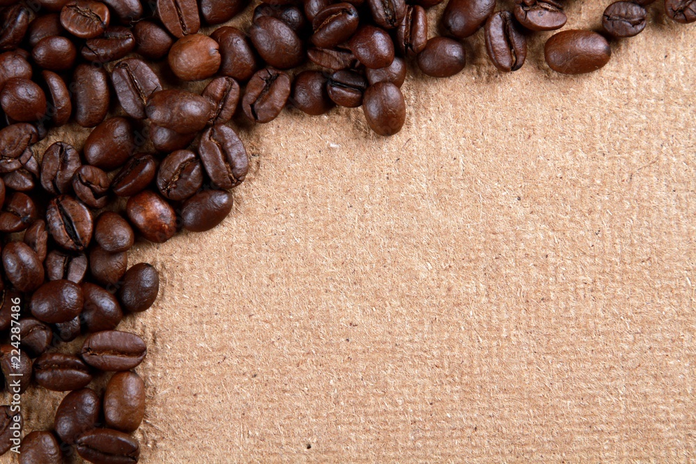 Coffee beans on burlap