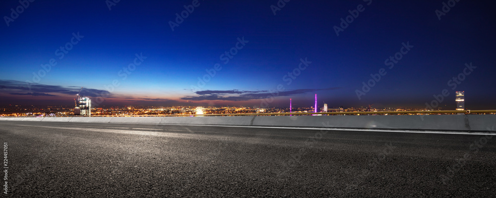 empty highway through modern city